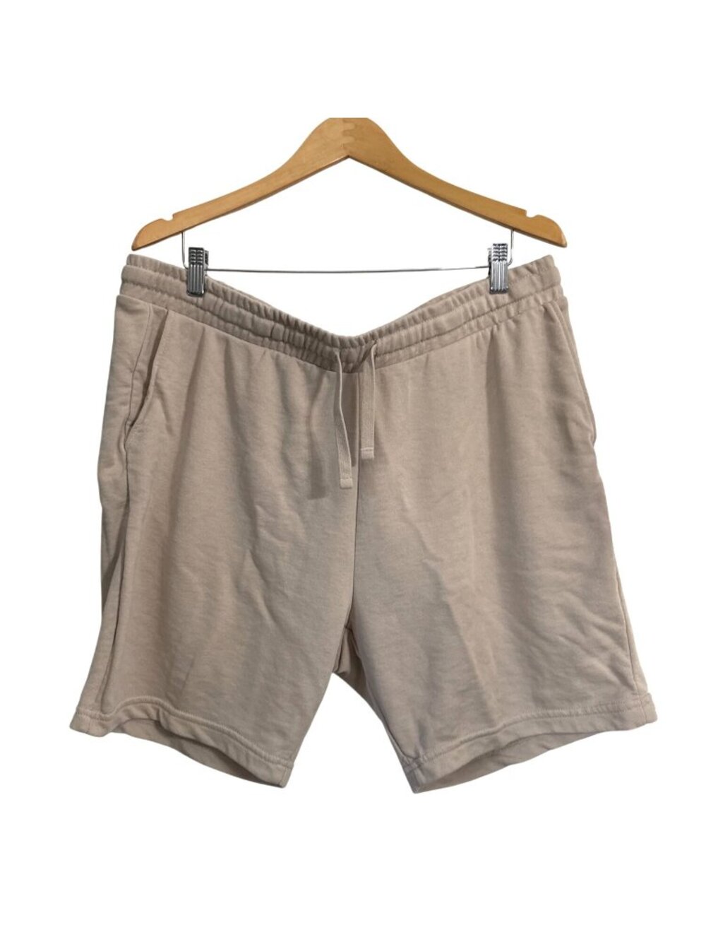 H&M Beige Mens Regular Fit Cotton-Blend Shorts XXL